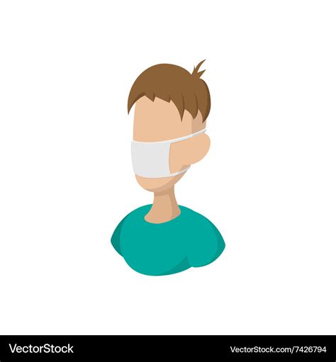 Man wearing medical mask cartoon icon Royalty Free Vector