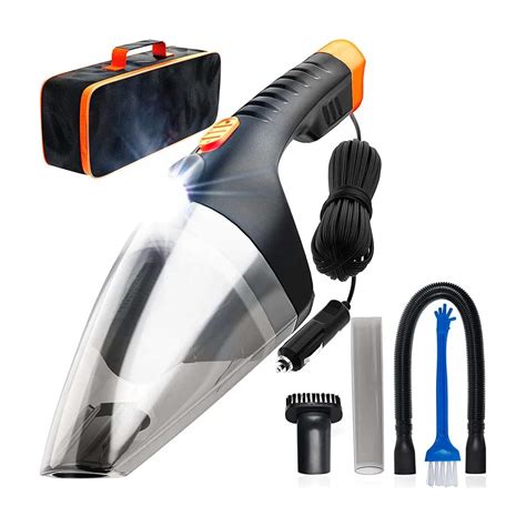 Get Car Vacuum Cleaner with LED Light, Double HEPA Filter, 110W High Suction Power Delivered ...