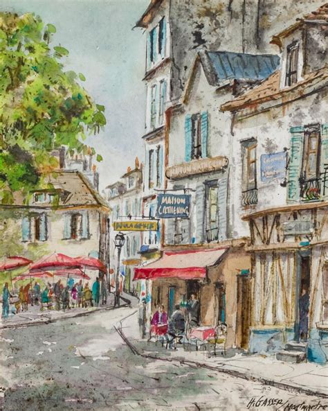 Lot - HENRY GASSER, American (1909-1981), Paris Scenes (A Pair), watercolor on paper, signed ...