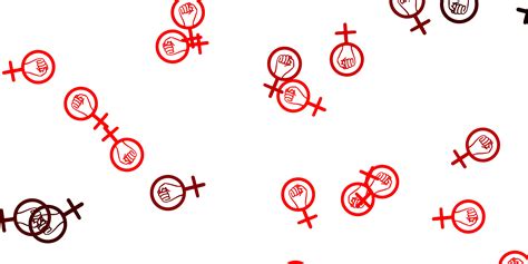 Light Red vector texture with women's rights symbols. 1840357 Vector Art at Vecteezy