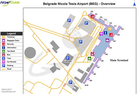 Belgrade - Belgrade Nikola Tesla (BEG) Airport Terminal Map - Overview