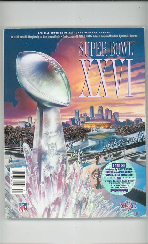 Souvenir Official Super Bowl XXVI 26 Program Redskins Bills