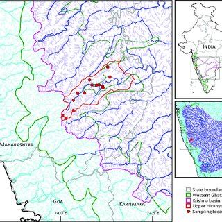 Indrayani River and the sampling locations. Pune District 0 40 km ...