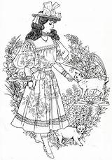 Art Nouveau Fashions For coloring  Desenhos Pra Colorir sketch template