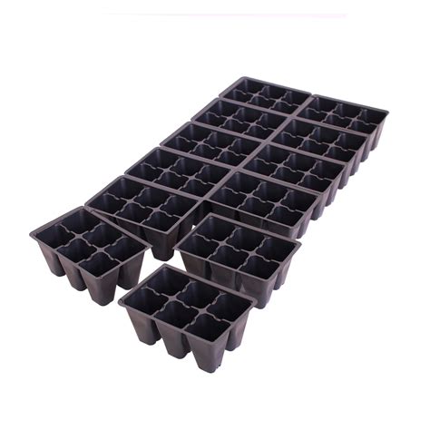 Black Plastic Garden Tray Inserts - 5 Sheets of 72 Planting Pot Cells ...