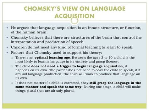 Language acquisition, Language acquisition theories, Language aquisition