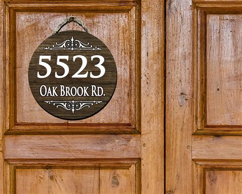 Street Address Sign Round Wood Sign Personalized Custom | Etsy