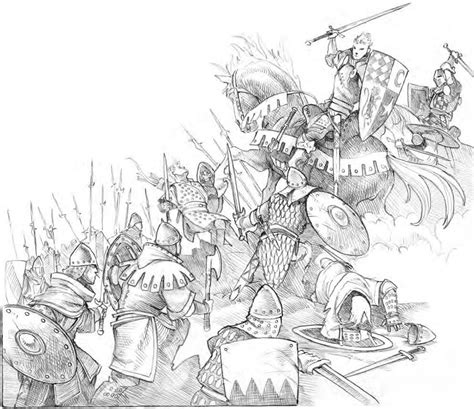 Medieval Battle Scene Drawing