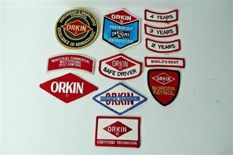 12 Different Rare Vintage Collectable Orkin Uniform Patches Collection -- Antique Price Guide ...