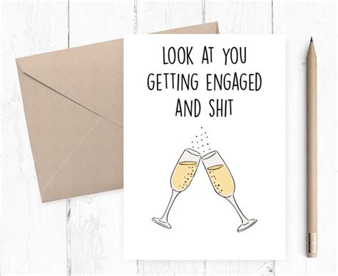 Funny Engagement Card, Printable Engagement Card, Engagement Card ...