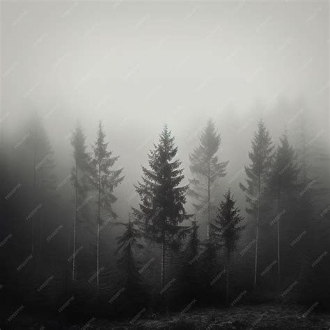 Premium AI Image | mysterious forest with fog in dramatic colors