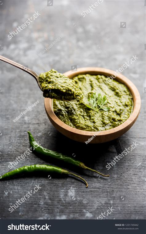 Healthy Indian Green Chutney Sauce Made Stock Photo 1231749442 ...