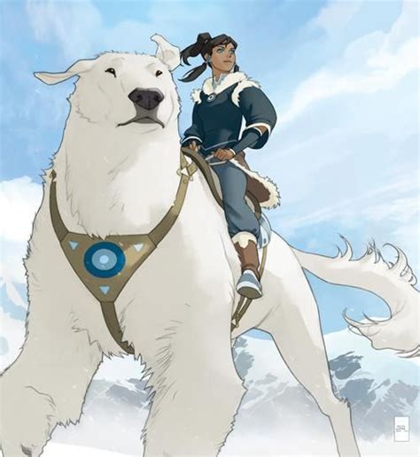 Avatar Korra and her Polar Bear Dog Naga | Legend of korra, Korra ...