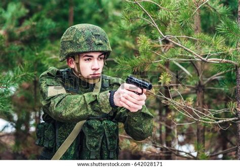 Portrait Russian Soldier Modern Military Uniforms Stock Photo 642028171 ...