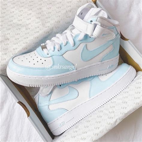 Nike Air Force X Blue Tick Design- (Air Jordan 1), Custom ...