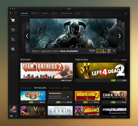 Steam Website Layout & Gaming Client Redesigns