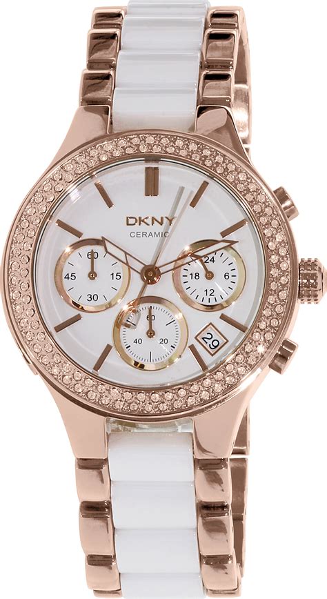 DKNY Women's Ceramic Chronograph White Dial Watch NY8183