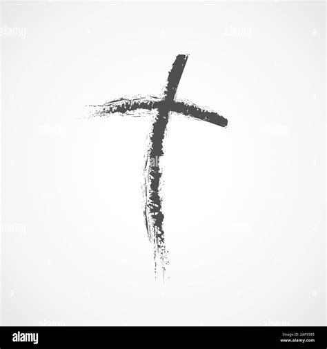 Hand drawn Christian cross icon. Vector illustration. Hand drawn gray grunge cross Stock Vector ...