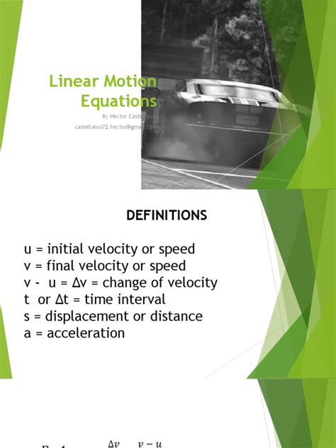 Linear Motion Equations 2020 | PDF