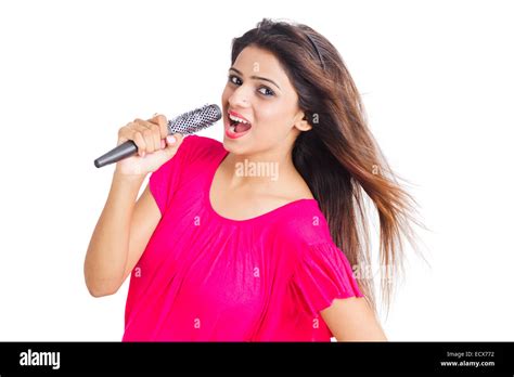 1 indian Beautiful Lady Singing Music Stock Photo - Alamy