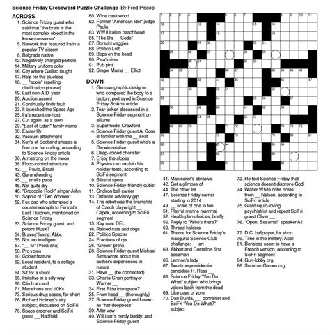 Solve the Science Friday Crossword Puzzle! - Science Friday