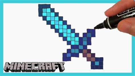 How to Draw Minecraft diamond sword | Learn to Draw - YouTube