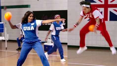 Video: Michelle Obama Takes Out Harry Styles in Star-studded Dodgeball ...