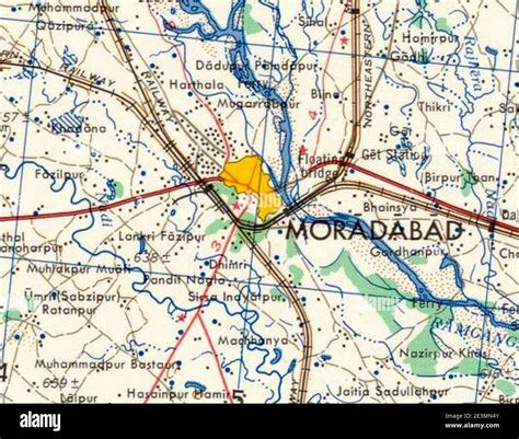 Map of Moradabad (1955 Stock Photo - Alamy