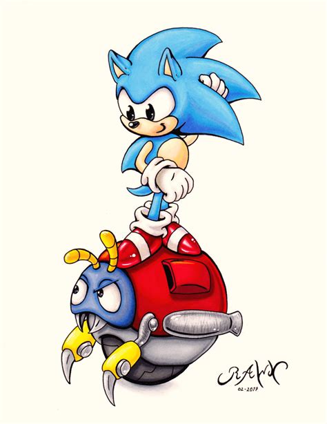 Classic Sonic and Motobug by RAWN89 on DeviantArt