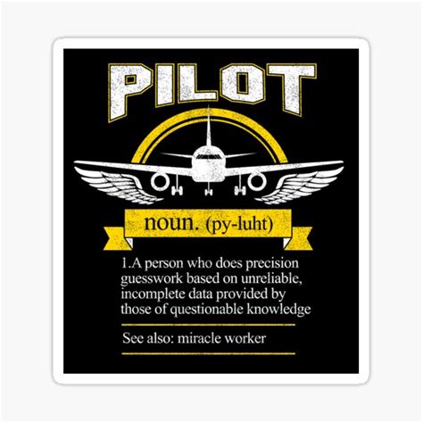 "Funny Pilot Dictionary Definition" Sticker by CattleandCrow | Redbubble