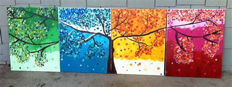 4 Seasons Tree Painting by MapleAndSpice on Etsy, $150.00 | Tree painting, Small canvas art ...