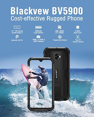 Unlocked Rugged Smartphones, Blackview BV5900 4G LTE Rugged Cell Phones ...