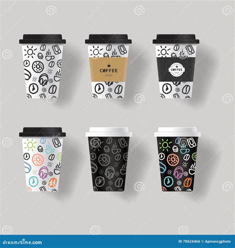 Coffee Cup Design Template Mock Up Stock Vector - Illustration of ...