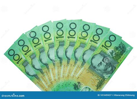 Australian Dollar, Australia Money 100 Dollars Banknotes Stack on White ...