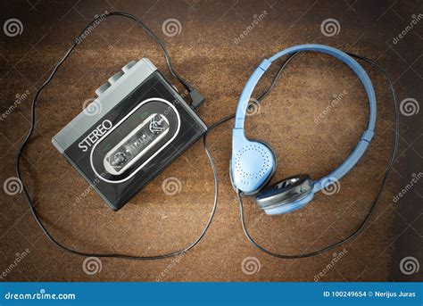 Vintage Walkman and Headphones. Stock Photo - Image of oldfashioned, plastic: 100249654