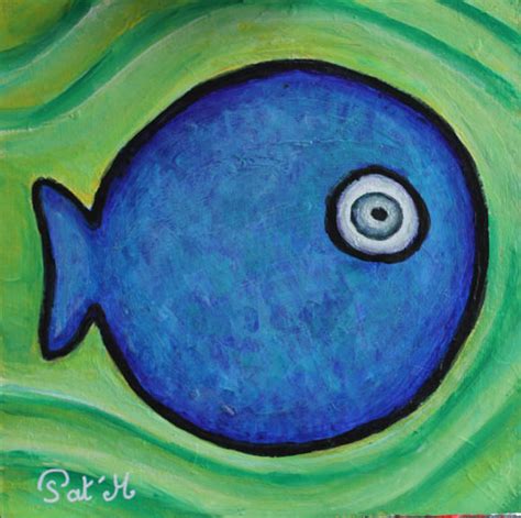 Blue fish painting | Pat'M