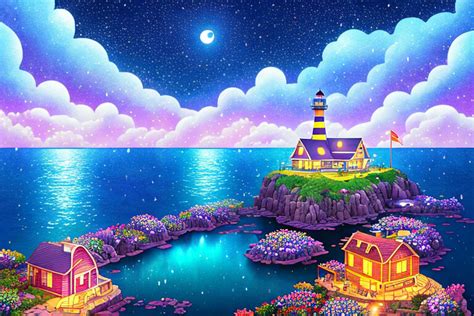 ArtStation - Colorful and Beautiful Lighthouse | Artworks