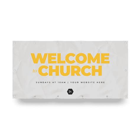 Yellow Geometric Welcome To Church – Banners | Ministry Printing