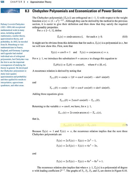 Numerical Analysis: Chebyshev Polynomials Derive | Chegg.com