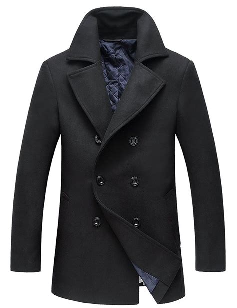 Men's Clothing, Jackets & Coats, Wool & Blends, Men's Winter Coats Fashion Wool Pea Coat - 1883 ...