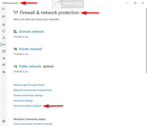 How to Restore or Reset Default Windows Defender Firewall Settings in Windows 10 & 11 - MajorGeeks