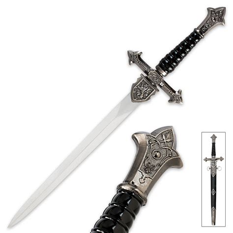 Ornamental Medieval Black Sword With Sheath | True Swords