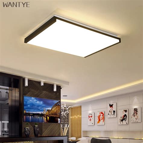 Acrylic Rectangle Ceiling Lights LED Modern with Remote Control light fixture Bedroom Dining ...