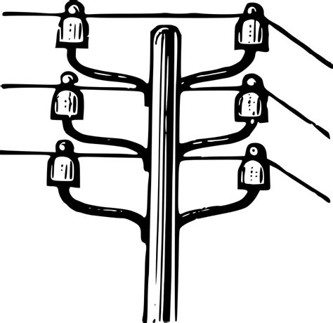 Free Clipart: Power pole with power lines | liftarn