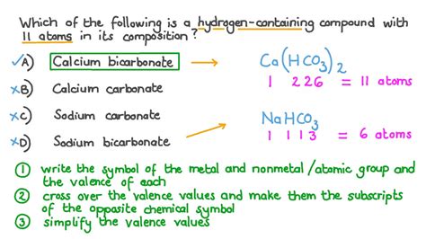 Question Video: Selecting the Hydrogen-Containing Compound Composed of ...