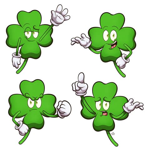 Cute Four-Leaf Clover Characters by TheMaskedTooner on DeviantArt