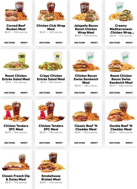 Arby's Menu With Prices and Pictures (2024)