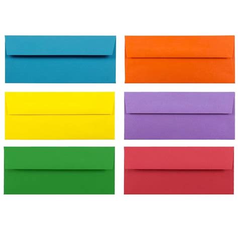 JAM Paper #10 Business Colored Envelopes, 4.125 x 9.5, Assorted Colors, 150/Pack in the ...