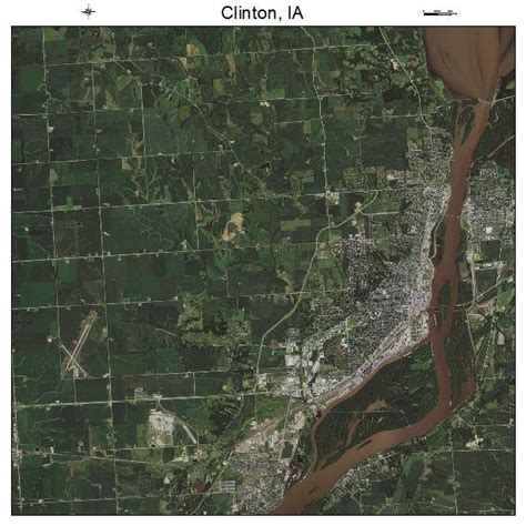 Aerial Photography Map of Clinton, IA Iowa