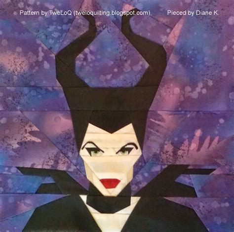 ~ free pattern ~ Maleficent 12 x 12" quilt block at Tweety Loves Quilting Paper Pieced Quilt ...